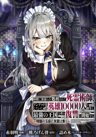 Nakama ni Uragirare Shokei Sareta Necromancer, Undead-ka Shiteita Eiyuu 10000-nin o Sosei shi Saikyou no Oukoku o Tsukuri Fukushuu o Kaishi Suru: An'ei no Gyokuza ni Eirei o Tsudou cover